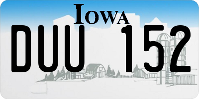 IA license plate DUU152