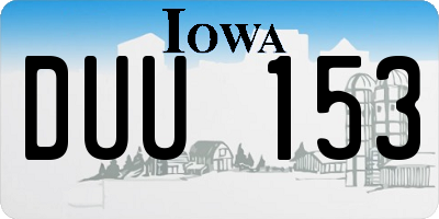 IA license plate DUU153