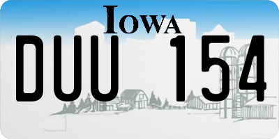 IA license plate DUU154