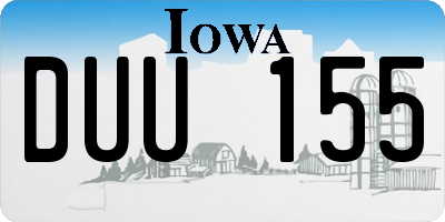 IA license plate DUU155