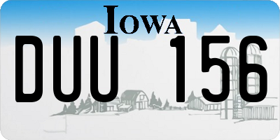 IA license plate DUU156