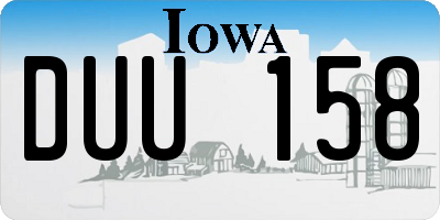 IA license plate DUU158