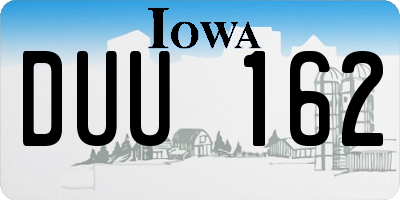 IA license plate DUU162