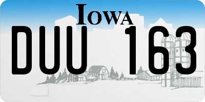 IA license plate DUU163
