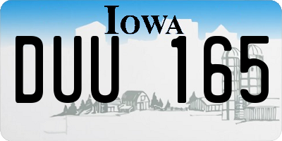 IA license plate DUU165
