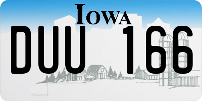 IA license plate DUU166