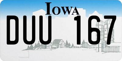 IA license plate DUU167