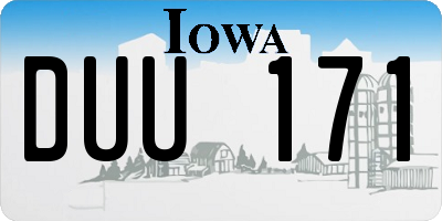 IA license plate DUU171