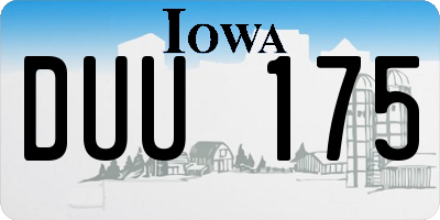 IA license plate DUU175