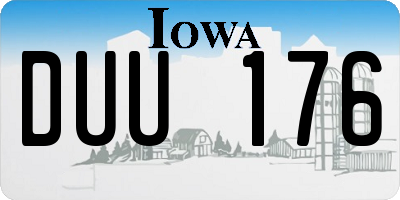 IA license plate DUU176