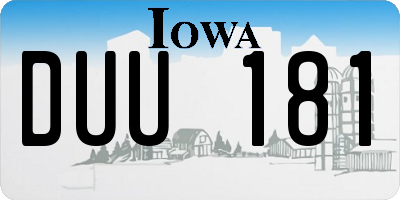IA license plate DUU181