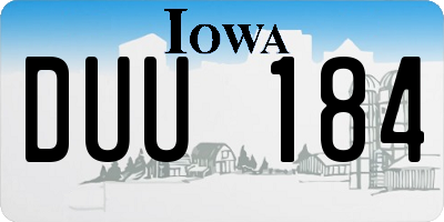 IA license plate DUU184