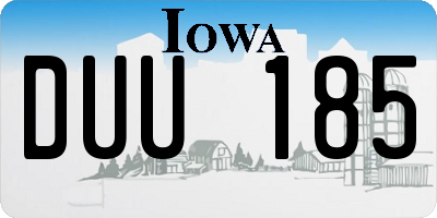 IA license plate DUU185