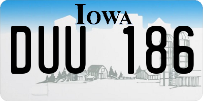 IA license plate DUU186