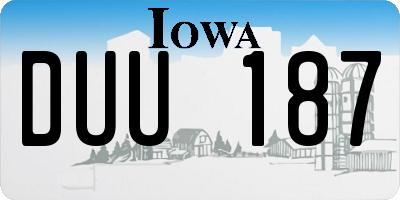 IA license plate DUU187