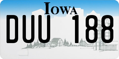 IA license plate DUU188