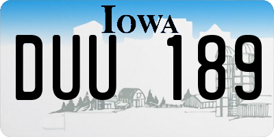 IA license plate DUU189