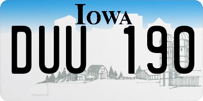 IA license plate DUU190