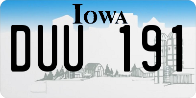 IA license plate DUU191