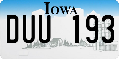 IA license plate DUU193