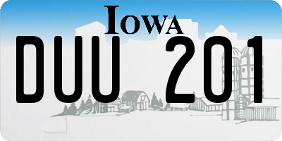 IA license plate DUU201
