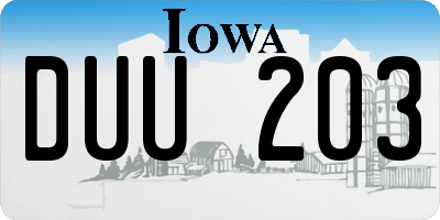 IA license plate DUU203