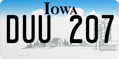 IA license plate DUU207