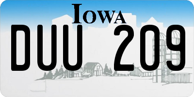 IA license plate DUU209