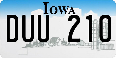 IA license plate DUU210