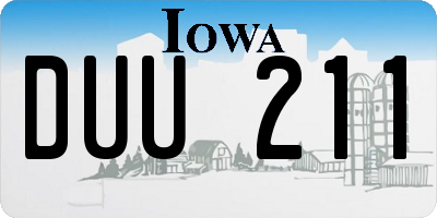 IA license plate DUU211