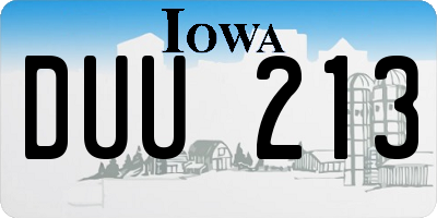 IA license plate DUU213
