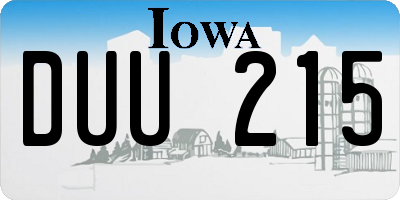 IA license plate DUU215