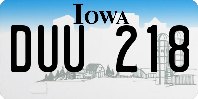 IA license plate DUU218