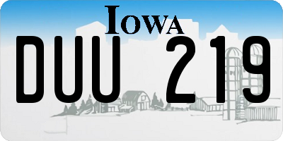 IA license plate DUU219