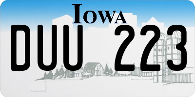 IA license plate DUU223
