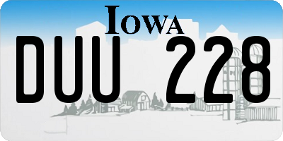 IA license plate DUU228