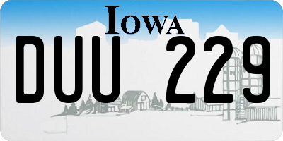 IA license plate DUU229