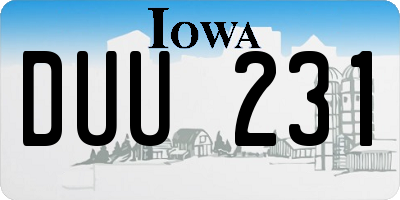 IA license plate DUU231