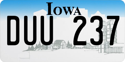 IA license plate DUU237