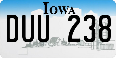 IA license plate DUU238