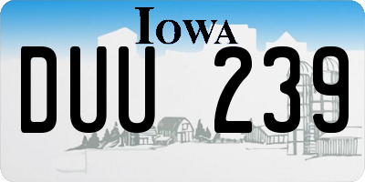 IA license plate DUU239