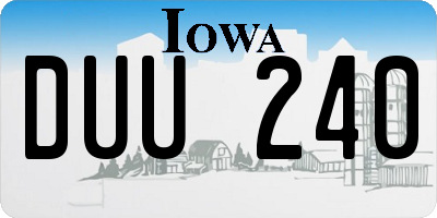 IA license plate DUU240