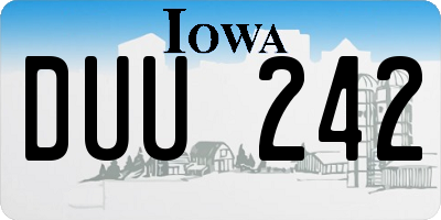 IA license plate DUU242