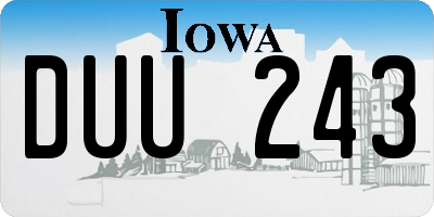 IA license plate DUU243