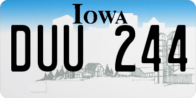 IA license plate DUU244