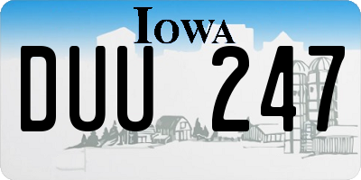 IA license plate DUU247