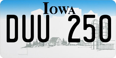IA license plate DUU250