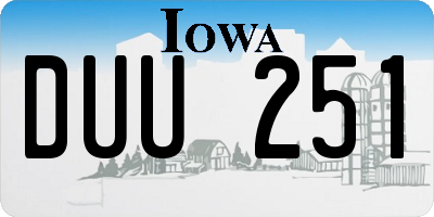 IA license plate DUU251