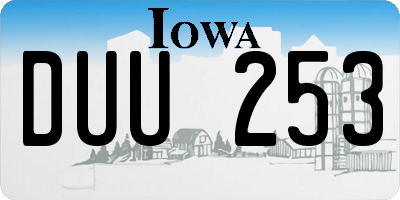 IA license plate DUU253