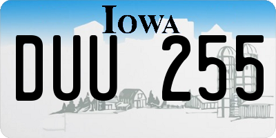 IA license plate DUU255